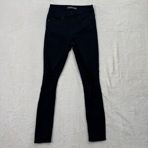Express Jeans Legging Women 4 Black High Rise Distressed Skinny Denim Pants